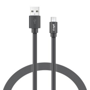 XYST XYS-M4204F Charge and Sync USB to Micro USB Flat Cable, 4 Ft. (Black)