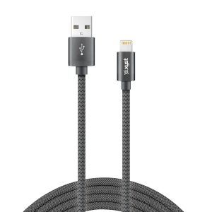 XYST XYS-L10204B USB to Lightning 10-Ft. Charge and Sync Braided Cable, for Smartphones and Tablets (Black)