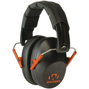Walker's Game Ear GWP-FPM1-BKO PRO Low-Profile Folding Muff, Black and Orange