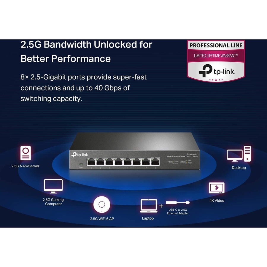 TP-Link TL-SG108-M2 - 8-Port Multi-Gigabit Unmanaged Network Switch - Image 7