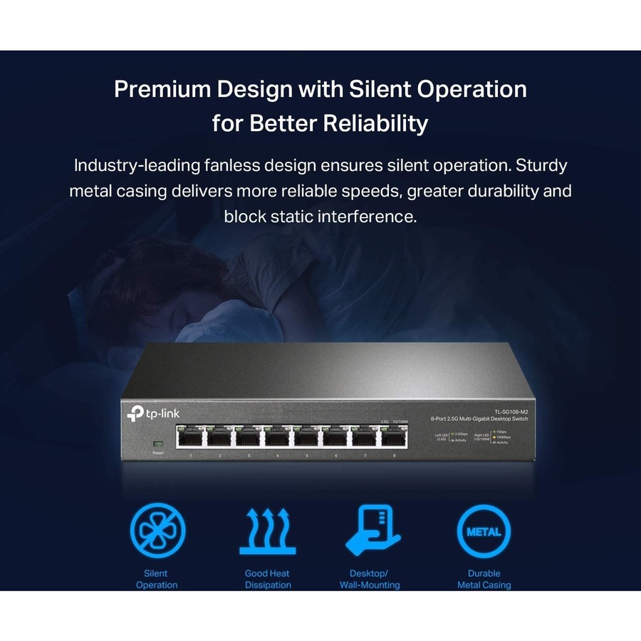 TP-Link TL-SG108-M2 - 8-Port Multi-Gigabit Unmanaged Network Switch - Image 9