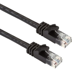 Black Box CAT6A 500-MHz STR Patch Cable Slim Molded Snagless Boot - UTP, CM PVC, BK, 7FT
