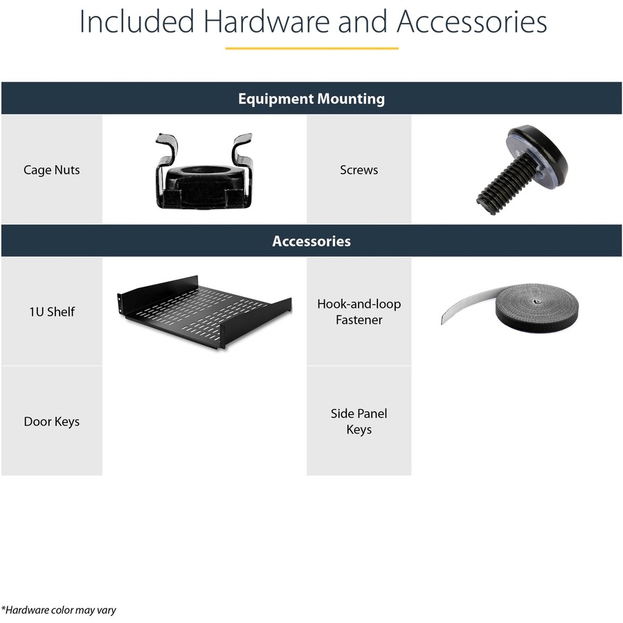 StarTech.com 4-Post 15U Wall Mount Network Cabinet, 19" Hinged Wall-Mounted Server Rack for Data / IT Equipment, Lockable Rack Enclosure - Image 3