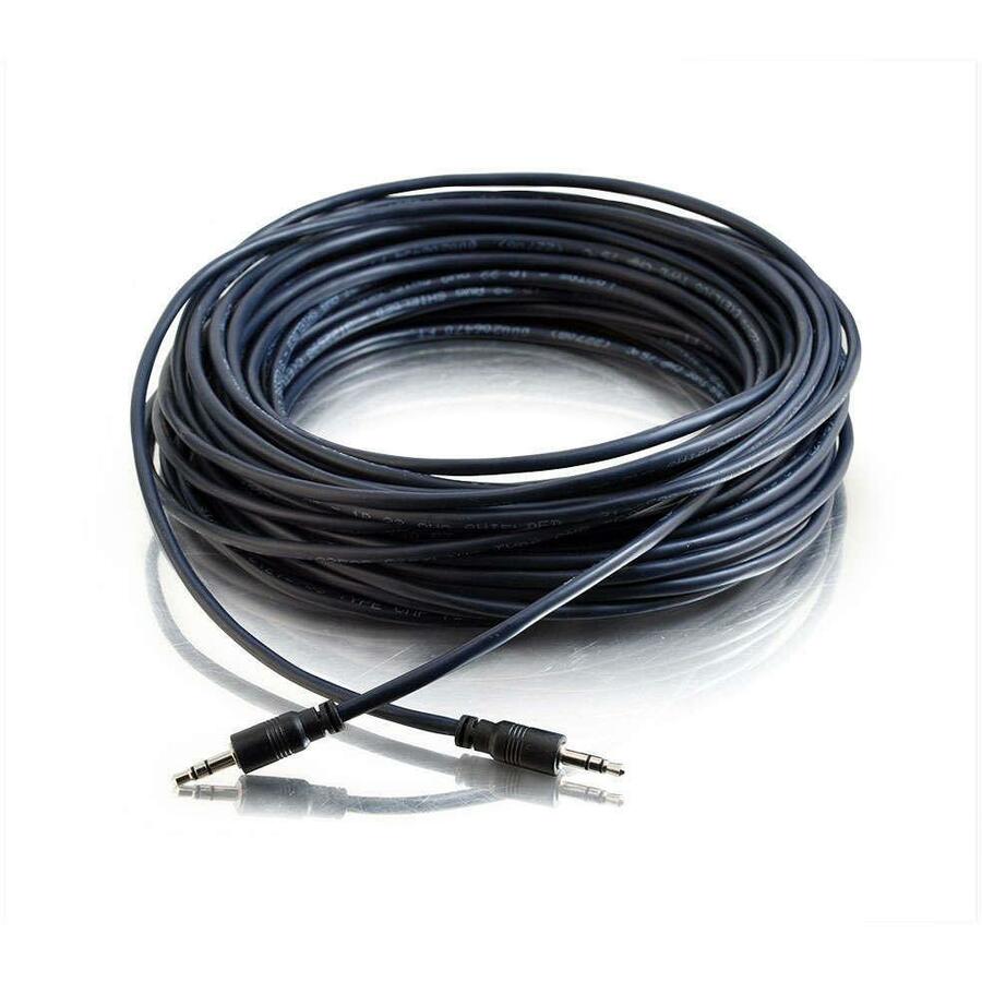 C2G 50ft 3.5mm Stereo Audio Cable with Low Profile Connectors - Plenum Rated - Aux Cable - M/M - Image 2