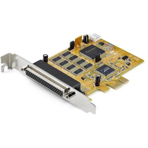 StarTech.com 8-Port PCI Express RS232 Serial Adapter Card, PCIe to DB9 RS232 Controller Card, 16C1050 UART, 15kV ESD, Windows Only, TAA