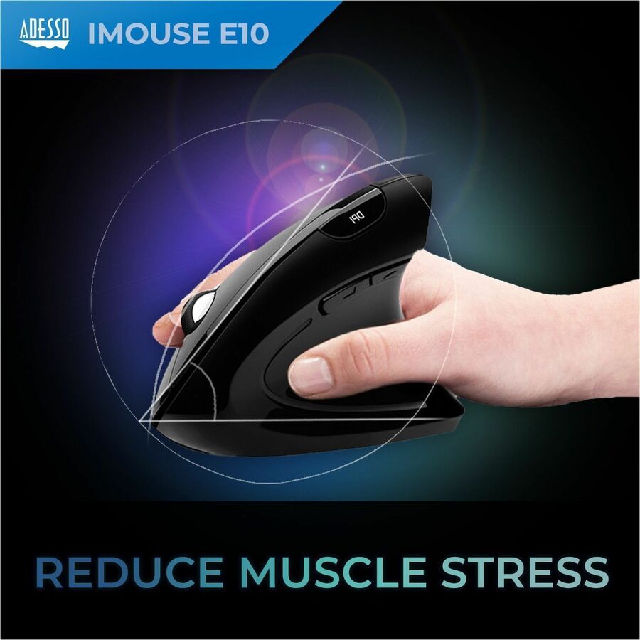 Adesso iMouse E10 2.4 GHz RF Wireless Vertical Ergonomic Mouse - Image 5