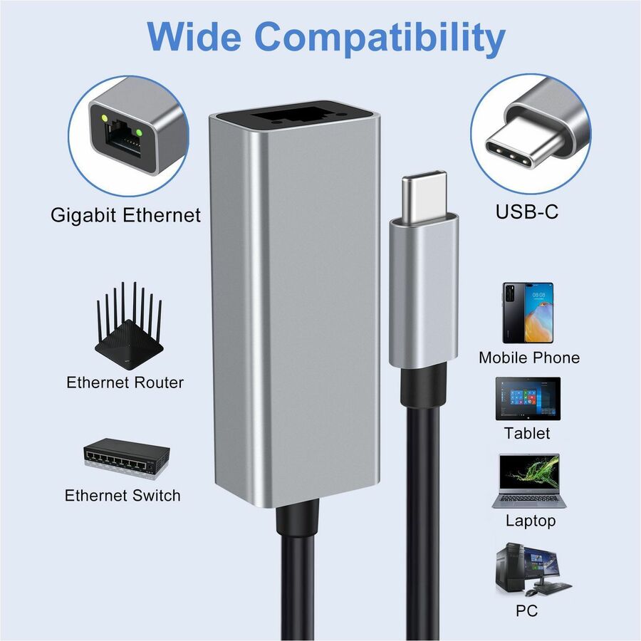 Adesso USB-C to Ethernet Network Adapter (TAA Compliant) - Image 2