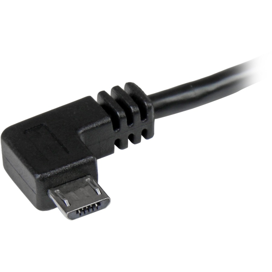 StarTech.com 2m 6 ft Micro-USB Cable with Right-Angled Connectors - M/M - USB A to Micro B Cable - Image 2