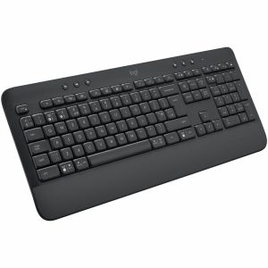 Logitech Signature K650 Comfort Full-Size Wireless Keyboard with Wrist Rest, BLE Bluetooth or Logi Bolt, Graphite