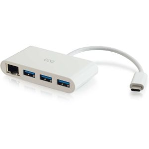C2G USB C Hub with Ethernet - 3-Port USB Hub