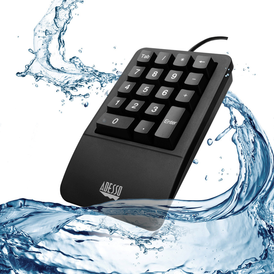 Adesso Antimicrobial Waterproof Numeric Keypad with Wrist Rest Support - Image 2