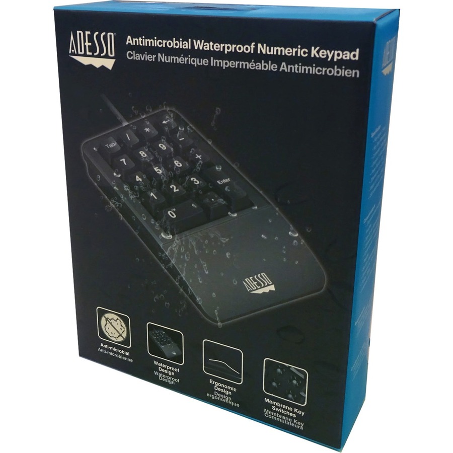 Adesso Antimicrobial Waterproof Numeric Keypad with Wrist Rest Support - Image 4
