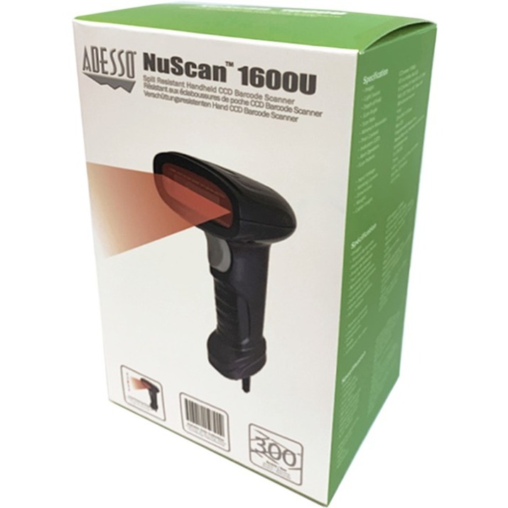 Adesso NuScan 1600U 1D Handheld CCD Barcode Scanner (USB) - Image 5