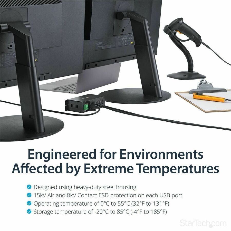 StarTech.com Mountable Rugged Industrial 7 Port USB 2.0 Hub - Image 3