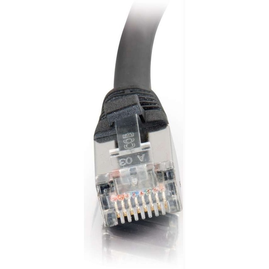 C2G-100ft Cat5e Molded Shielded (STP) Network Patch Cable - Black - Image 3