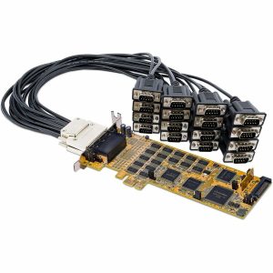 StarTech.com 16 Port PCI Express Serial Card, Low-Profile, High-Speed PCIe Serial Card with 16 DB9 RS232 Ports, TAA