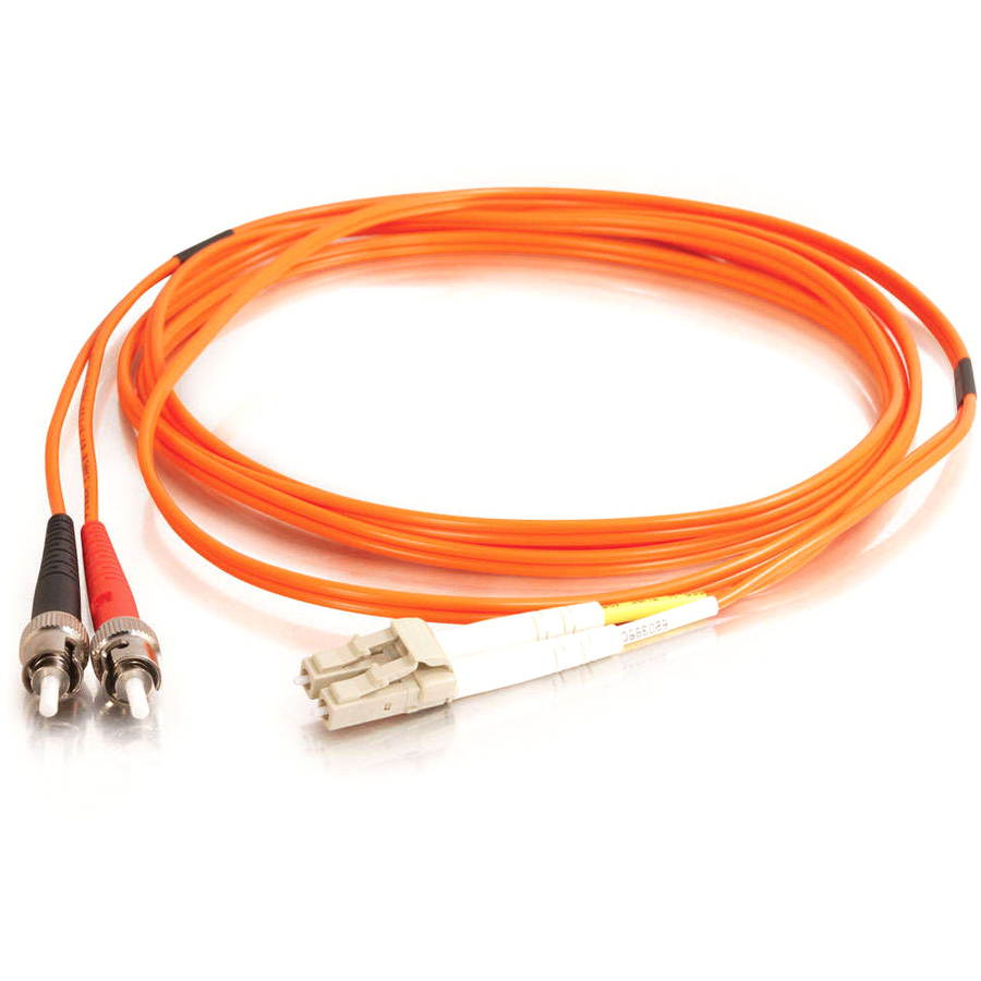 C2G 2m LC-ST 62.5/125 Duplex Multimode OM1 Fiber Cable - Orange - 6ft - Image 2