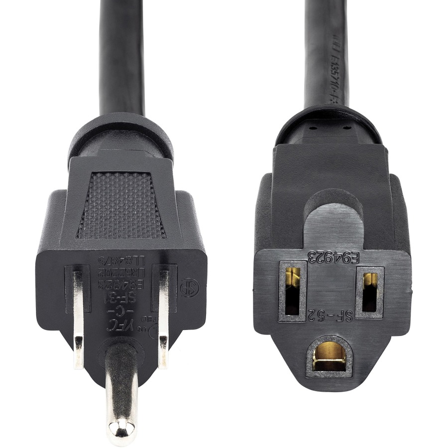 StarTech.com Power Extension Cable - 125V AC - 15A - 6ft - Black - Image 2