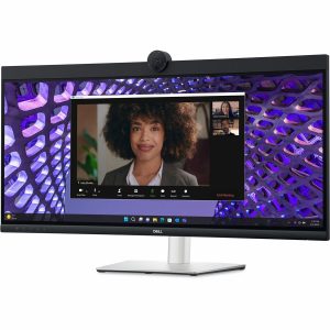 Dell P3424WEB 34" Class Webcam UW-QHD Curved Screen LED Monitor - 21:9 - Black, Silver