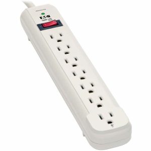 Eaton Tripp Lite Series Protect It! 7-Outlet Surge Protector, 25 ft. Cord, 1080 Joules, Diagnostic LED, Light Gray Housing