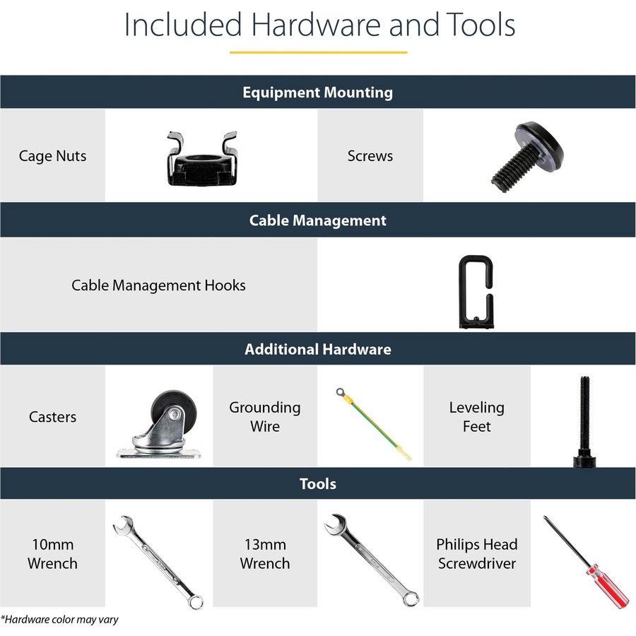 StarTech.com 4-Post 8U Mobile Open Frame Server Rack, 19in Network Rack with Casters, Small Rolling Rack for Computer/AV/Data/IT Equipment - Image 3