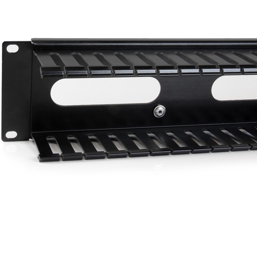 StarTech.com 2U Horizontal Finger Duct Rack Cable Management Panel with Cover - Image 4