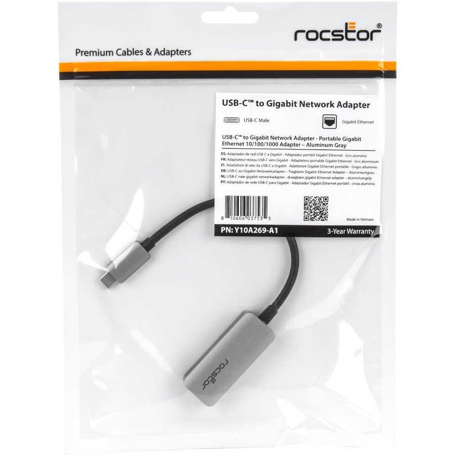 Rocstor USB-C to Gigabit Network Adapter Compatible with Mac & PC - Image 4