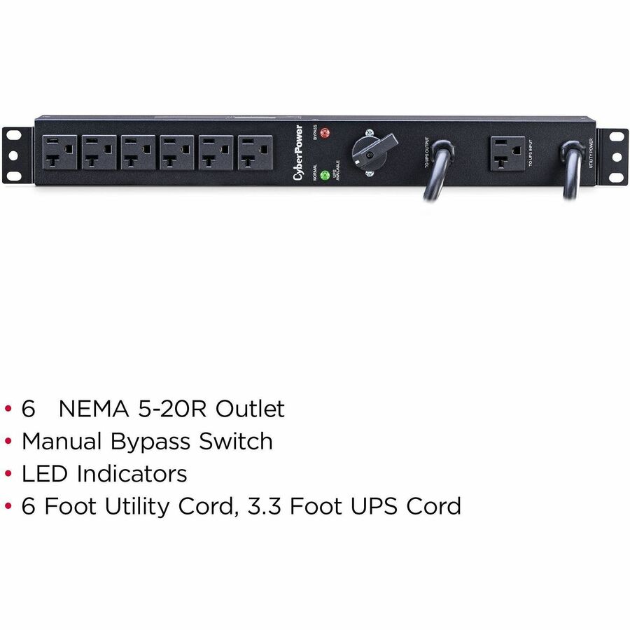 CyberPower MBP20A6 120 VAC 20A Maintenance Bypass PDU - Image 2