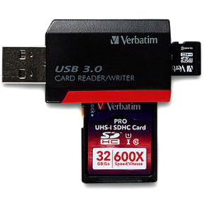 Verbatim Pocket Card Reader, USB 3.0 - Black - Image 2