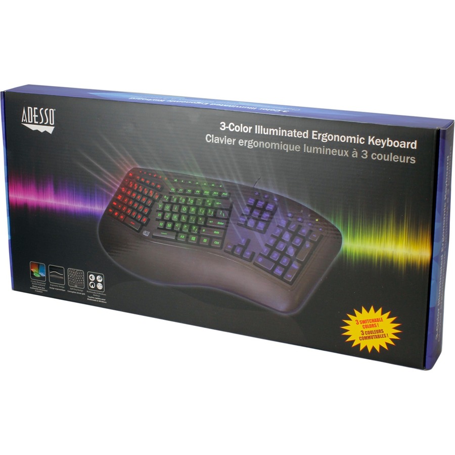 Adesso Color Illuminated Ergonomic Keyboard - Image 10