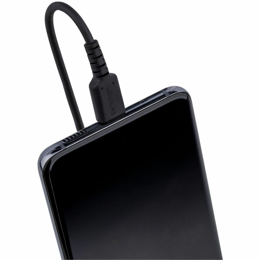 StarTech.com 20in (50cm) USB C Charging Cable, Coiled Heavy Duty Fast Charge & Sync USB-C Cable, High Quality USB 2.0 Type-C Cable, Black - Image 6