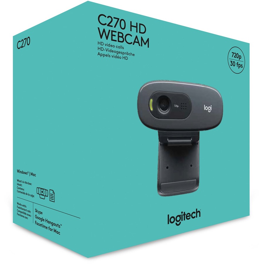 Logitech C270 Webcam - 30 fps - Black - USB 2.0 - 1 Each - Image 5