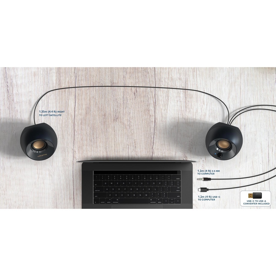 Creative Pebble V2 2.0 Speaker System - 8 W RMS - Black - Image 7