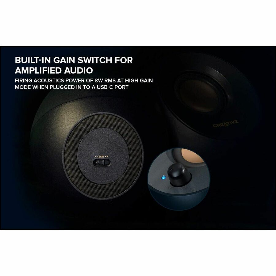 Creative Pebble V2 2.0 Speaker System - 8 W RMS - Black - Image 10