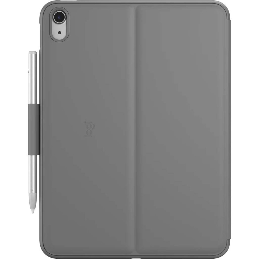 Logitech Slim Folio Carrying Case for 10.9" Apple, Logitech iPad (10th Generation) Tablet - Oxford Gray - Image 6