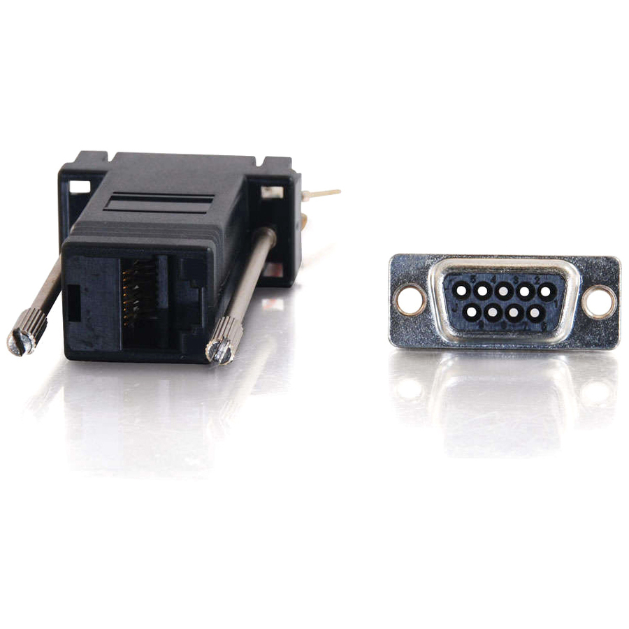 C2G RJ45 to DB9 Male Modular Adapter - Black - Image 4