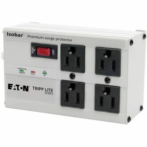Tripp Lite by Eaton Isobar 4-Outlet Surge Protector, 6 ft. Cord with Right-Angle Plug, 3330 Joules, Diagnostic LEDs, Metal Housing