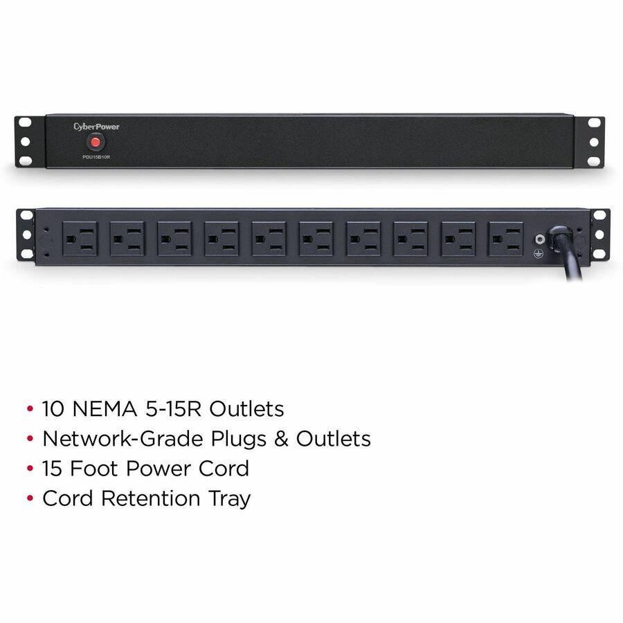 CyberPower PDU15B10R 100 - 125 VAC 15A Basic PDU - Image 2