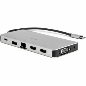 USB-C Portable Dock Multiport Adapter 100W PD 2x HDMI 1x VGA 4x USB-A SD/TF Gigabit RJ45 3.5mm Audio Port