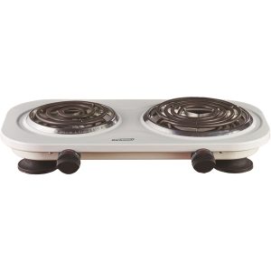 Brentwood TS-361W 1,500-Watt Double Electric Burner (White)