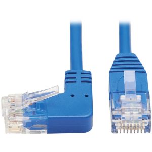 Eaton Tripp Lite Series Left-Angle Cat6 Gigabit Molded Slim UTP Ethernet Cable (RJ45 Left-Angle M to RJ45 M), Blue, 5 ft. (1.52 m)