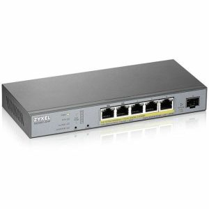 ZYXEL GS1350-6HP 5-Port Gigabit Smart Nebula Cloud Managed PoE Switch | 3 PoE+ / 2 PoE++ Ports at 60W with 1 SFP Uplink