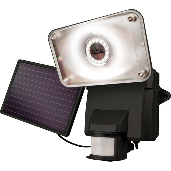 MAXSA Innovations 44641 Motion-Activated Solar LED Security Flood Light, Black