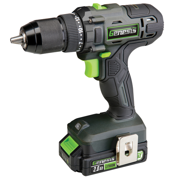 Genesis GLCD2012B 20-Volt Cordless Li-Ion 2-Speed 1/2-In. Drill Driver, GLCD2012B