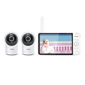 VTech VTRM7764-2HD Wi-Fi Remote Access 2-Camera Video Baby Monitor with 7-Inch Display and 1080p HD 360deg Panoramic Viewing Pan and Tilt Cameras