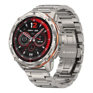 KOSPET P-TUS002-S TANK T3 Ultra 2 GPS Smartwatch with 1.43-In. AMOLED Touch Screen, Bluetooth, 170+ Sports Modes, and 2 Bands (Silver)