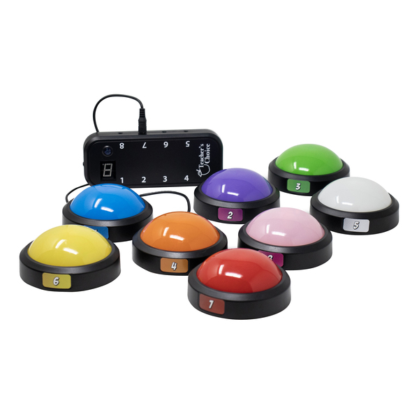 Teachers Choice TCFT-1732 Wireless Light-up Game Buzzer System, 8 Pack (8 Pack)