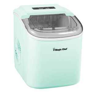 Magic Chef MCIM27M Portable Countertop Ice Maker, 27 Lbs. per Day (Mint Green)