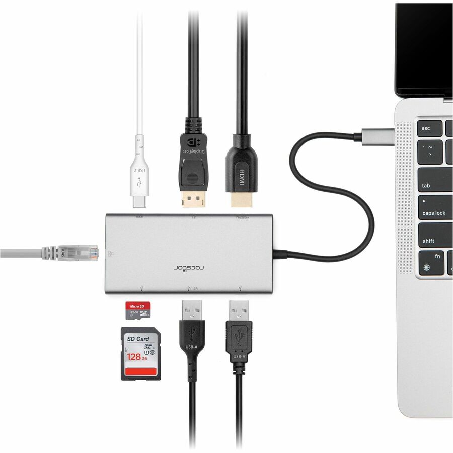 Rocstor Premium USB-C Dual Display Portable Dock Multiport Adapter - Image 2