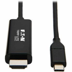 Eaton Tripp Lite Series USB-C to HDMI Adapter Cable (M/M), 4K 60 Hz, 4:4:4, Thunderbolt 3 Compatible, Black, 3 ft. (0.9 m)